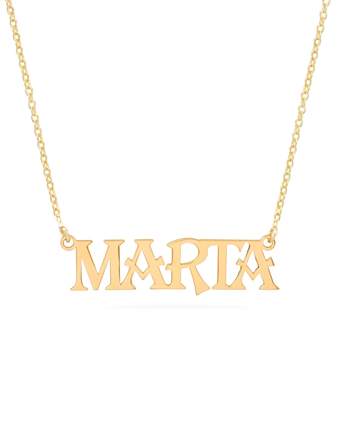 Colgante Personalizado con Nombre - Plata de Ley 925/1000 para Mujer – Collar Artesanal con Cadena Ajustable - Hecho en España (Modelo Barroco Oro, Plata de Ley)