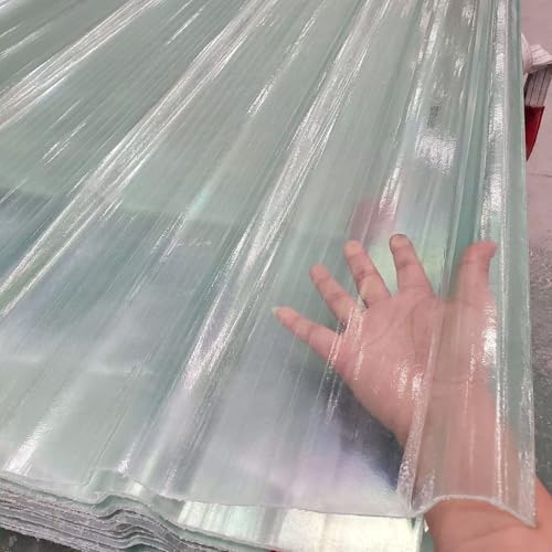 Panneaux de Toiture Transparente,Panneaux d'Éclairage Naturel,Plaque d'Éclairage du Jour en Frp Anti-UV,Tôle Ondulée de 1,5 Mm,Autonettoyante Silencieuse,Anti-Pluie (0.9x0.5m/35x20in,5 Pcs)