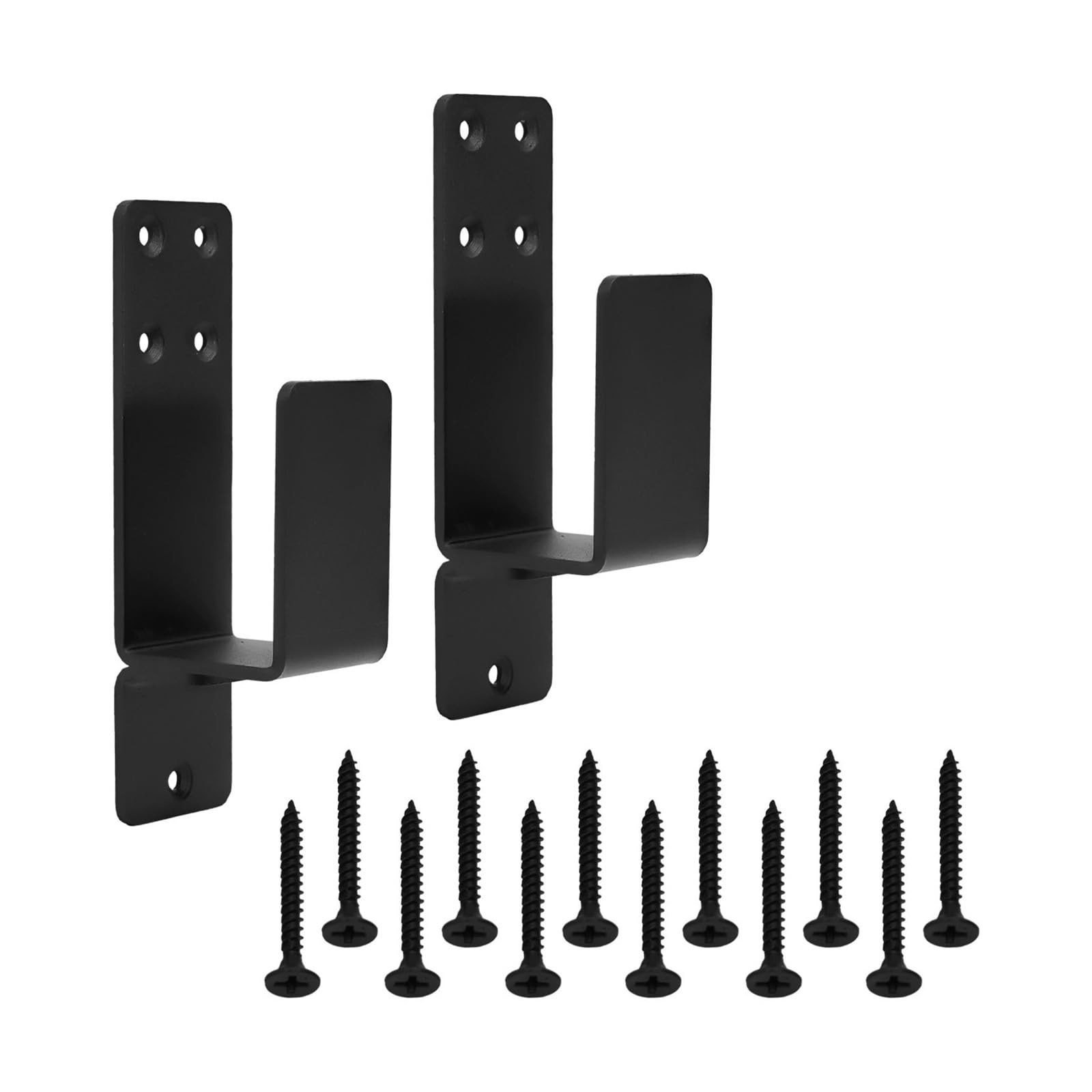 Strafbrg Nero 2Pcs Door Barricade Brackets Home Security Heavy Duty Reinforcement Lock Metal Bar Bracket,Smooth Gliding