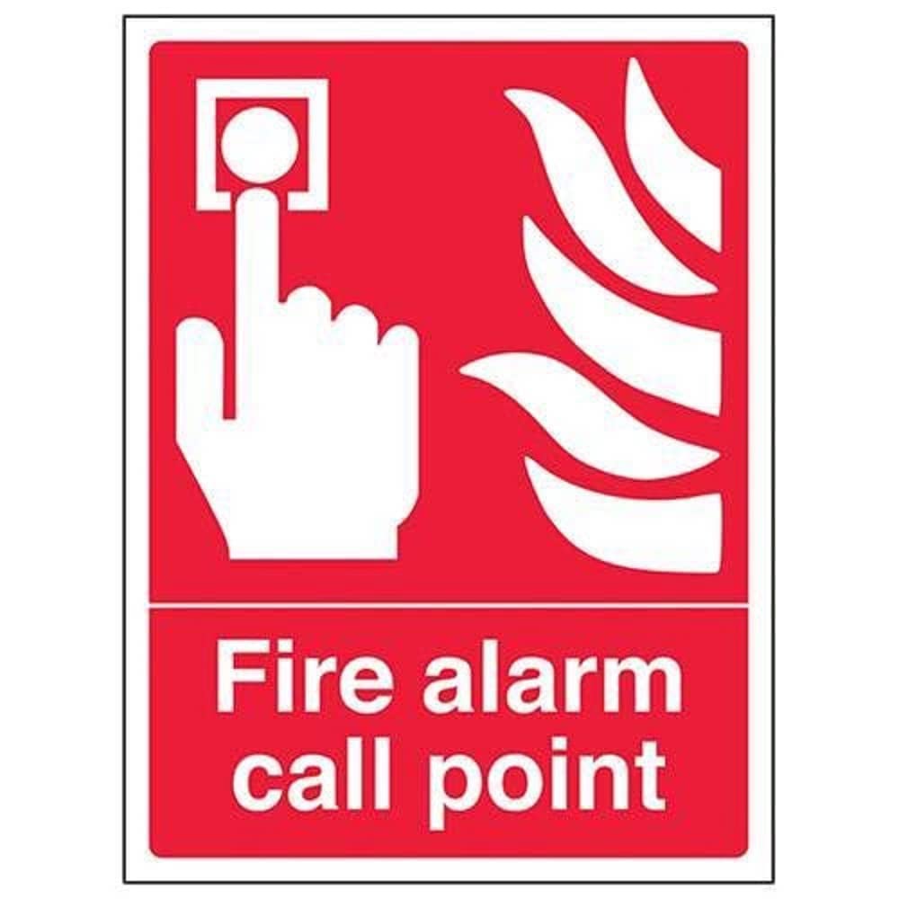 V Safety Fire Alarm Call Point Sign - 150mm x 200mm - 2mm Rigid Plastic