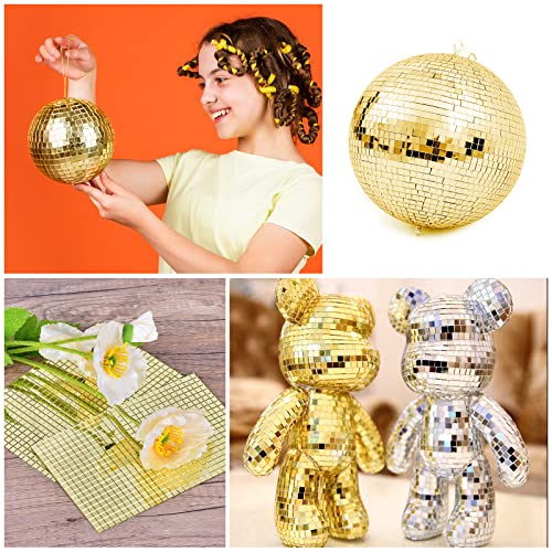 Biutityer 3600 Pieces Self-Adhesive Mirrors Mosaic Tiles,Mini Mirrors Mosaic Tiles Sticker For Craft Square Glass Tiles,Disco Glass Tiles Decorations Making, 5×5Mm(Gold)… #TOP5