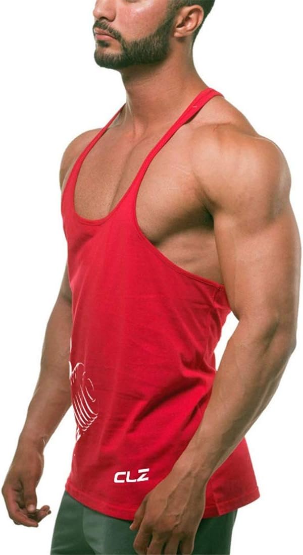 Men's Gym Stringer Tank Tops Y-Back Workout Muscle Tee Sleeveless Fitness Bodybuilding T Shirts - Image 2
