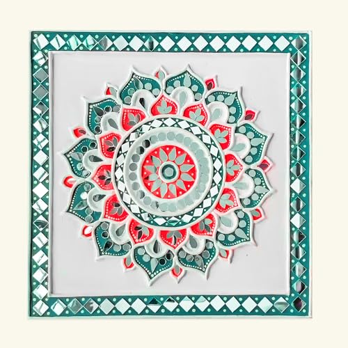 Image of Square Premarked Lippan Art & Craft Material Kit for Adults | DIY Lippan Art Kit with Clay, Tools & Madhubani MDF Board | Wall Hanging Home Decor | Art & Craft Kit for Girls 9-12