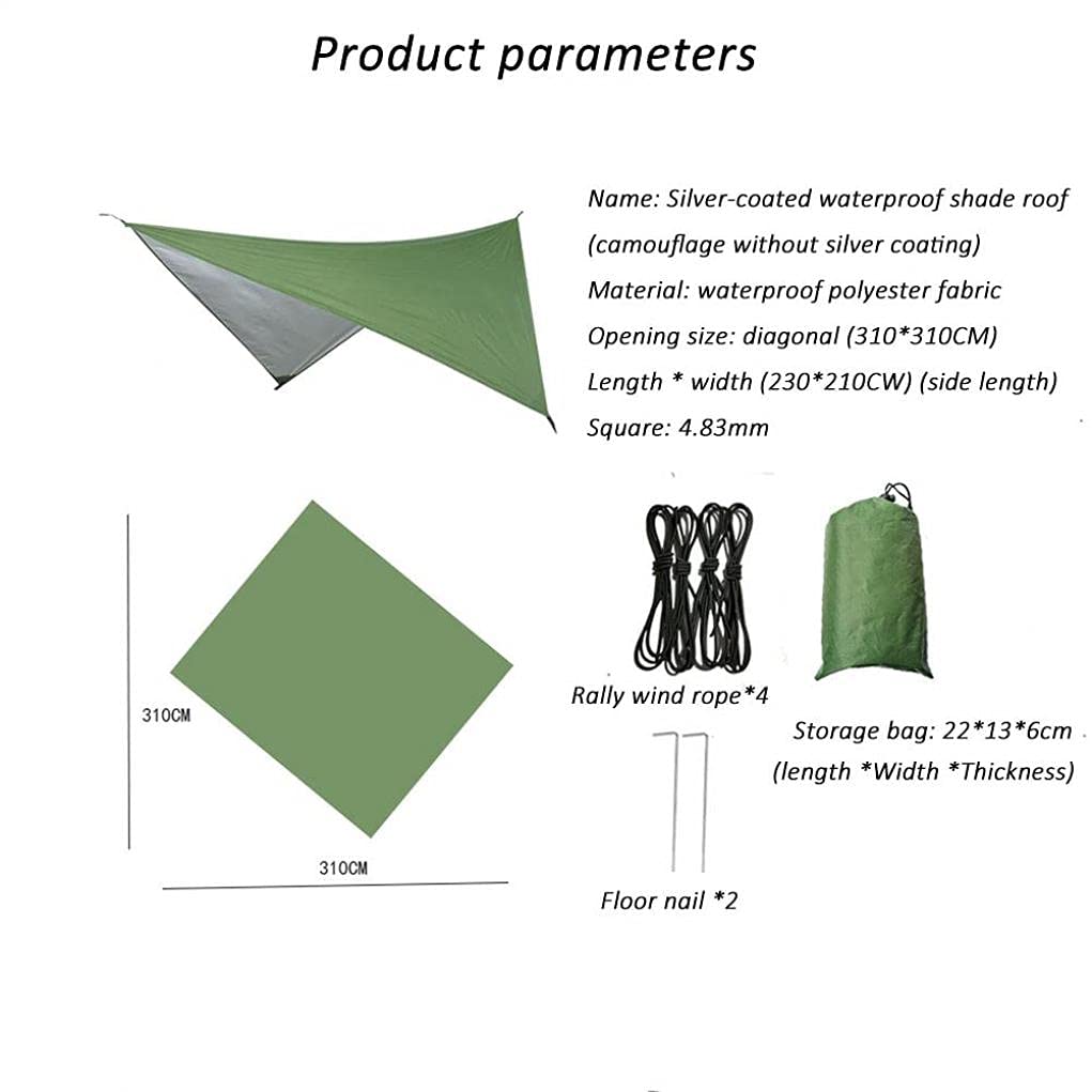 Bâche De Hamac Imperméable, Abri De Camping Imperméable Portable Léger, Bâche De Tente Anti-Pluie Coupe-Vent Et Anti-Neige, A