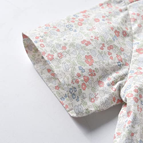 Roupas de corrida para meninas e meninos, manga curta, estampa floral, camiseta, suspensórios, short