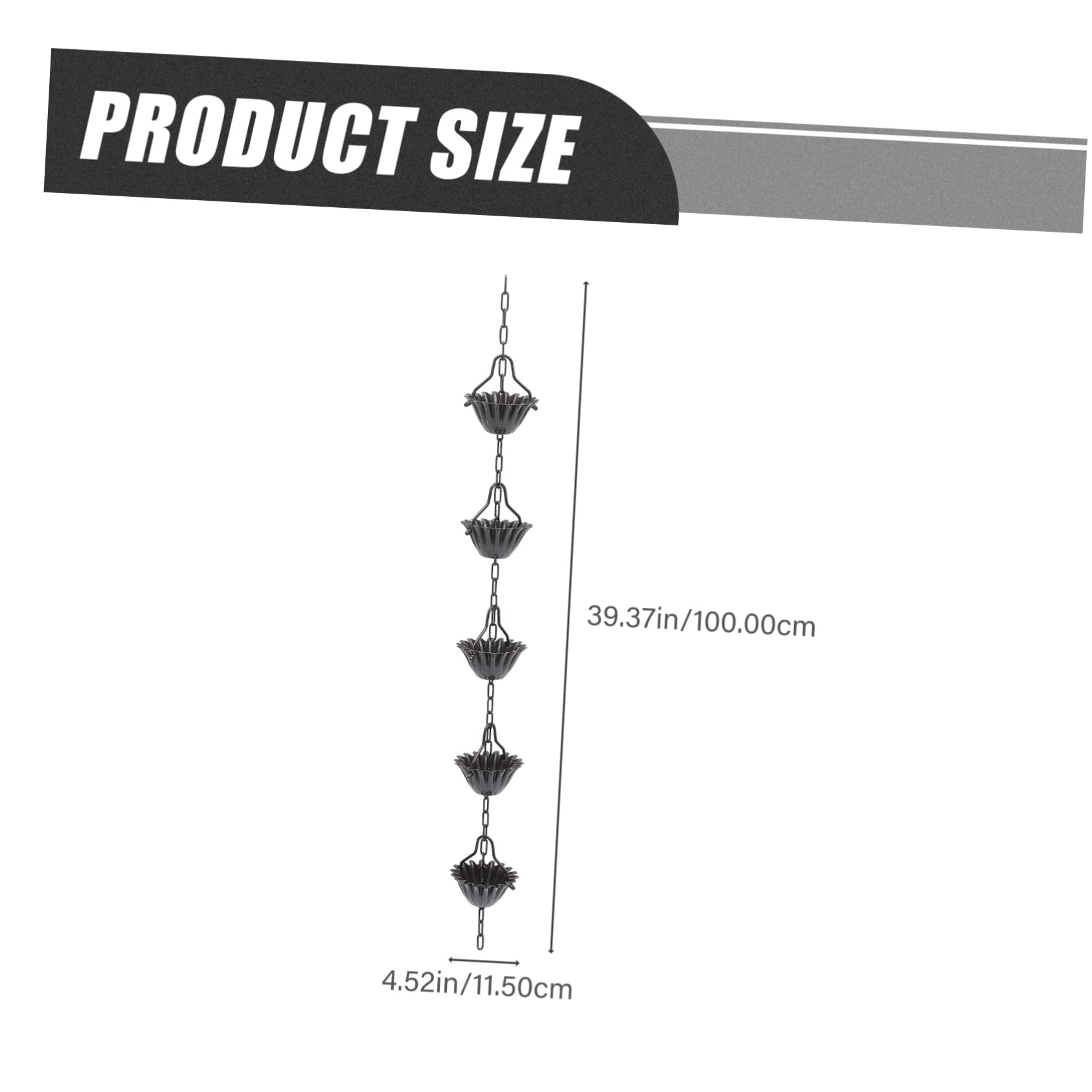 Toddmomy Decorative Aluminum Alloy Rain Chain for Gutters Unique Petal Design Durable for Home Landscaping Feet for Outdoor Decor and Rainwater Management