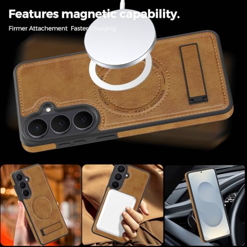 Image of Lunivop for Samsung Galaxy S26 Plus Case PU Leather 6.7 inch Brown