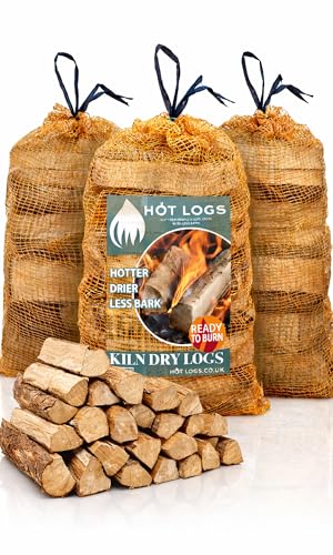 75L HARDWOOD Longer Burning Kiln Dried Logs 3 x 25L Nets Ideal for Open fires Fire Wood Hot Wood Burning Stoves BBQs Log Burners Camping Fires Fire Pits & Pizza Ovens (3 x 25L)