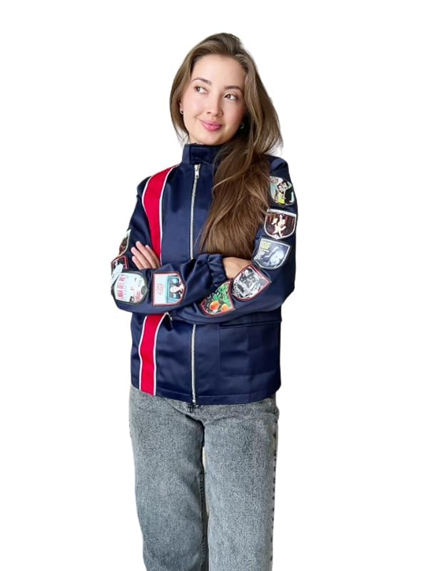 Lana Del-Rey Racing Album Patch Blue Racer Jacket For Women - Cotton2