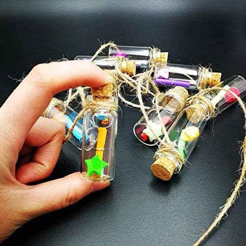 Danmu Art 30pcs 10ml 22mm x 50mm Mini Glass Bottles Jars with Wood Cork Stoppers Spell Jars Halloween Decorations