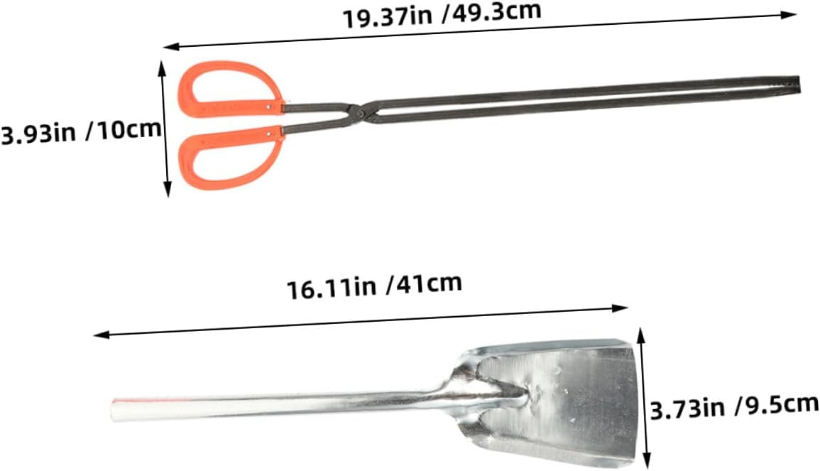 Xmas Fire Tongs and Shovel Set, Iron Firewood Grabber for Fireplace