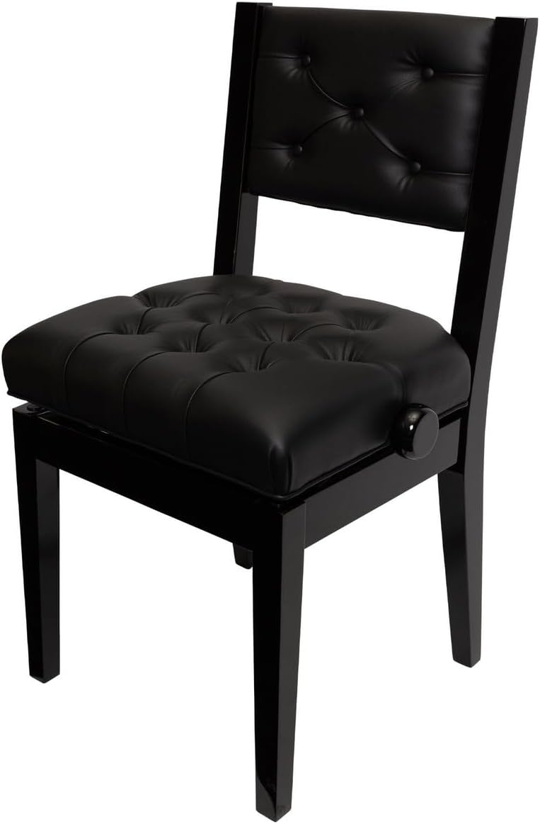 icefree Adjustable Piano Chair Bench with Back Support,Black Piano Stool Music Bench