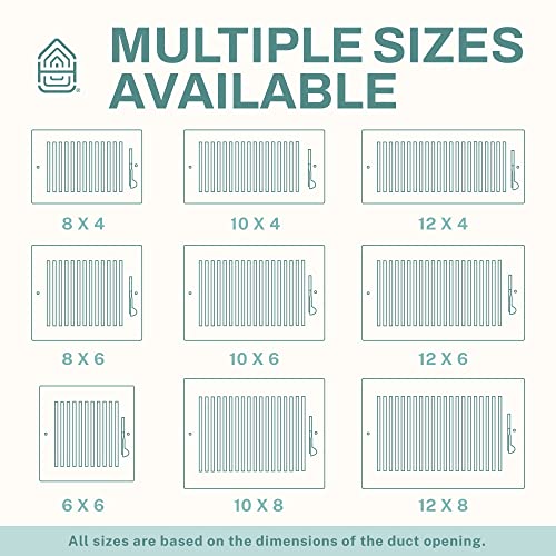 Ceiling Register - Air Vent Covers for Home Ceiling or Wall - 12X12 Inch (Duct Opening) 4-Way White Grille Register Cover with Adjustable Damper for HVAC Heat and Cold Air Conditioner by Home Intuition - Image 4