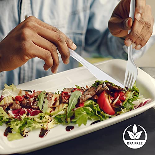 R-Kay Plastic Forks 600 Pack - Medium Weight Plastic Silverware - Disposable Forks For All Gatherings - Premium White Forks Plastic Disposable Silverware - Bulk Plastic Utensils #TOP2