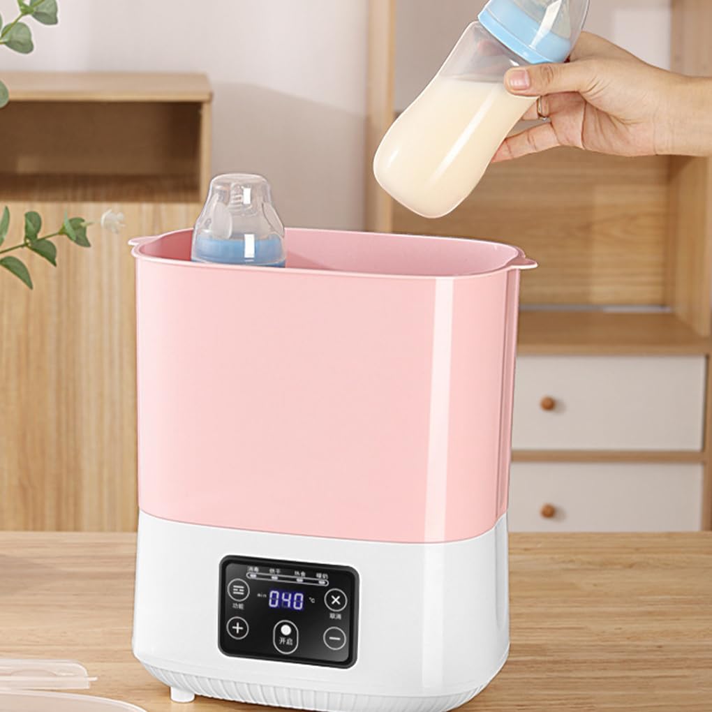 Desinfectantes de biberones de secado rápido para todos los biberones, esterilizador y secador de biberones de vapor eléctrico fácil de PP, más higiénico, rosa