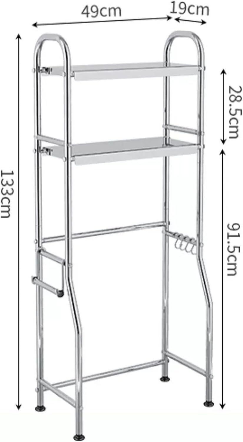 Bathroom Shelf Over Toilet No Drill, Bathroom Toilet Shelf Organizer 2-Tier Bathroom Organizer Shelf Over Toilet Freestanding Space Saver Toilet Stands (Size : SMA