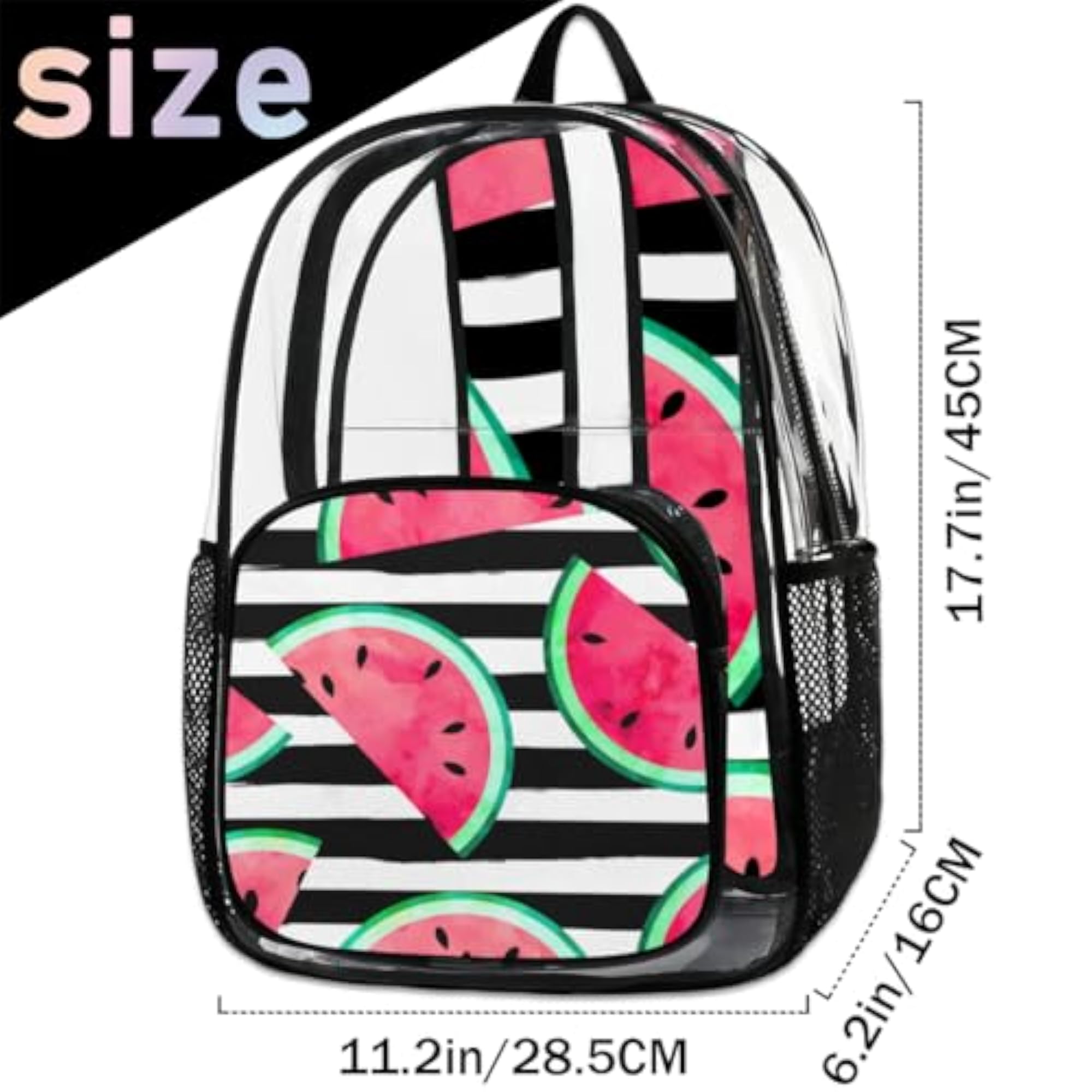 Summer Fruit Clear Backpack with Laptop Compartment