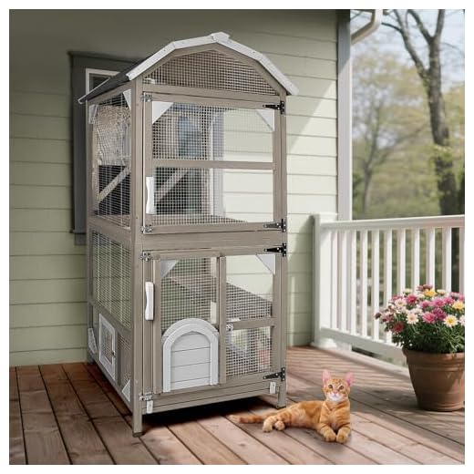 Outdoor Cat House with Waterproof Roof