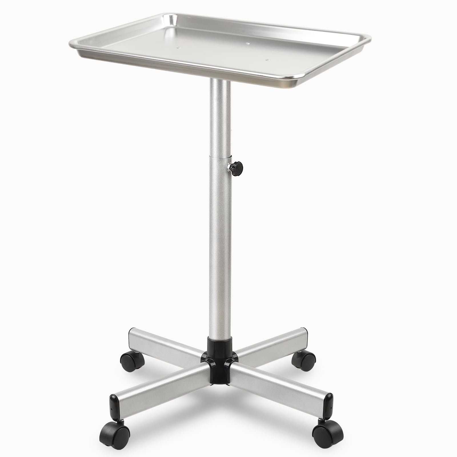 Salon Tray, Aluminum Salon Tray, Salon Tray on Wheels, Height-Adjustable Tattoo Tray, Tattoo Tray and Dental Tray