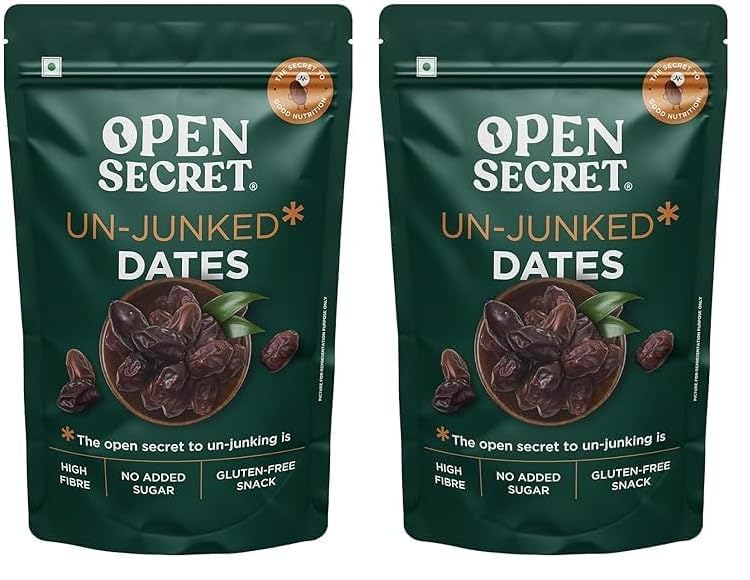 Image of Open Secret Dates | 500g | Khajur, Dry Dates, Dry Fruits, Khajoor, Healthy Snacks, Dry Fruits, No Added Sugar Healthy & Nutritious (Pack of 2)