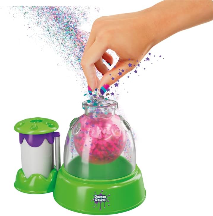 Doctor Squish: Squishy Maker, New Shiny Glitter Station Maker, Decorate with Confetti, Sparkles & Colored Ink, Variety of Sizes, Just Add Water to Make Your Own Slime, for Ages 8 & up