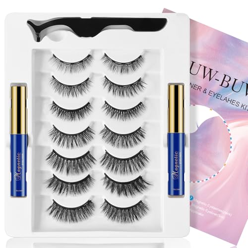 Magnetic Eyelashes with Eyeliner Kit-3D Magnetic Lashes Natural L...