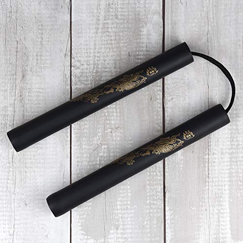 MENOLY Nunchucks Safe Foam Sponge Training Nunchucks Nunchakus for Kids Beginner Practice and Training with Storage Bag Black