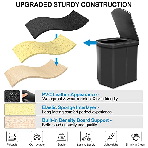 UGarden 2023 Upgrade Portable Toilet for Camping, Portable Toilet Travel Toilet, Portable Folding Toilet with Lid, Compact Camping Toilet Portable Potty for Adults & Kids, Camping, Traffic Jam, Beach - Thumbnail 3