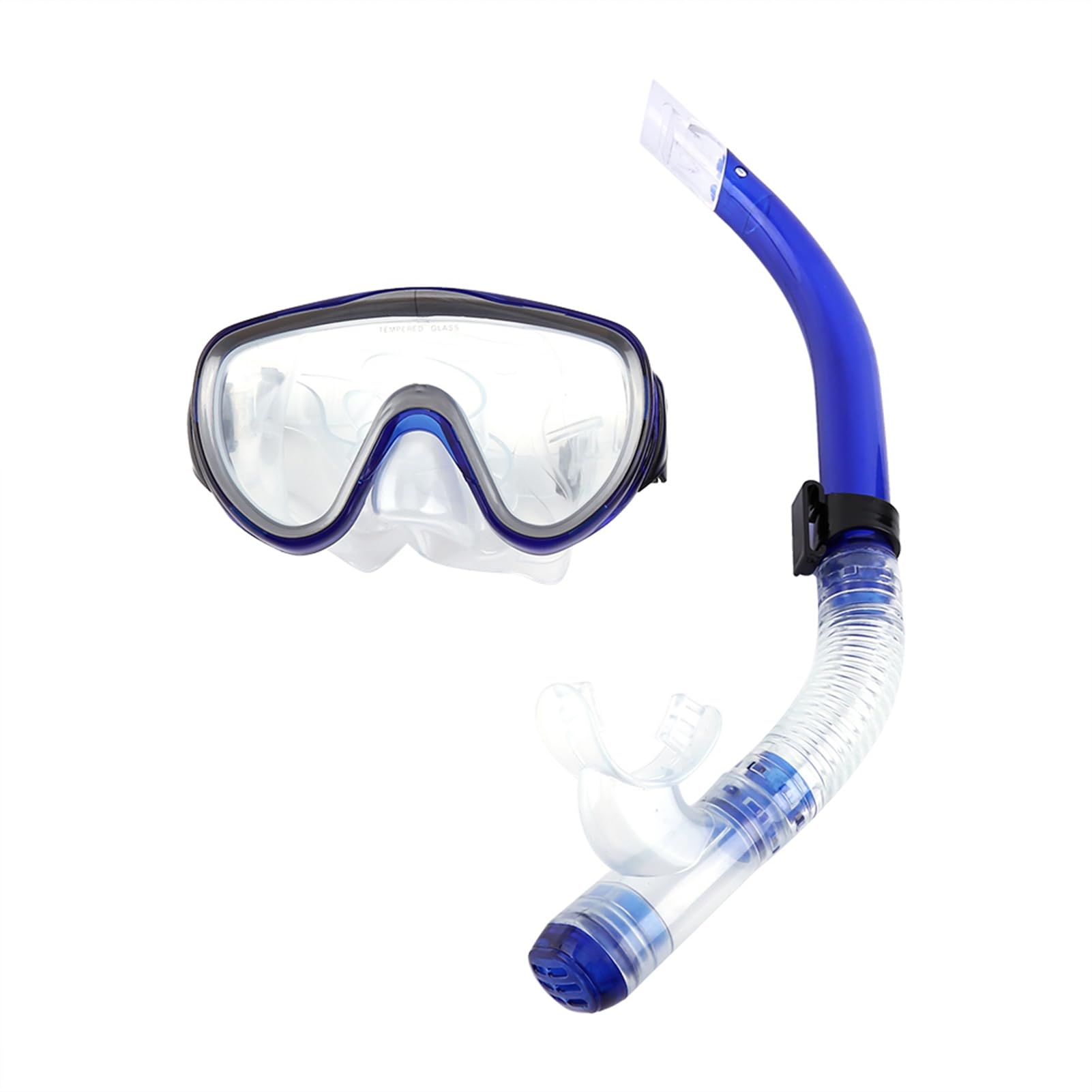 Gegong Snorkeling Juego de máscara de Buceo para Adultos Combo de Tubo de respiración | Lente de Vidrio endurecido | Portavoz de Silicona | Diadema de Cuadro de PVC | Correa Ajusta