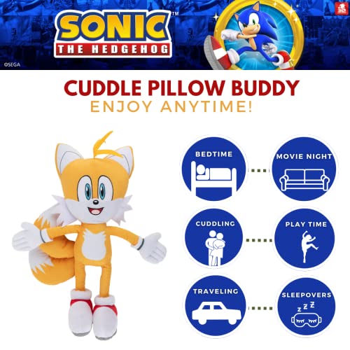 Image of Sonic The Hedgehog Tails, Anime, Bedding Super Soft Plush Cuddle Pillow Buddy, (Official Sega Product) By Franco