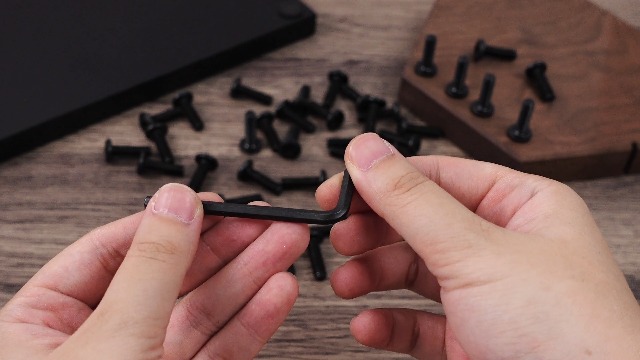 Image of Blulu 50 Pcs M6 x 20mm Flat Head Hex Socket Cap Screws Bolts, Carbon Steel Furniture Bolts Full Thread Black Oxide Hex Drive Fasteners Socket Head Screws with Black Spanner