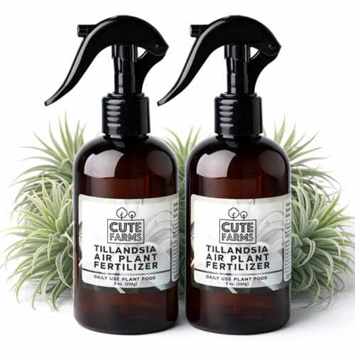 Cute Farms Tillandsia Air Plant Fertilizer | Gentle Daily Use Formula | Formulated Nutrients for Air Plants (8 oz Spray Bottle 2 Pack)