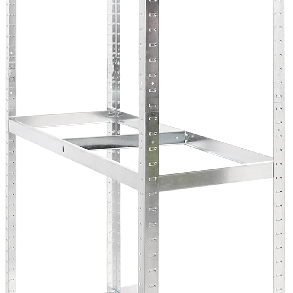 Regały na opony z 3 półkami, zestaw 4 szt., srebrne, 110 x 40 x 200 cm, stal ocynkowana, 1,1 mm, nośność 795 kg, 12 opon, z regulacją wysokości, do garażu i warsztatu