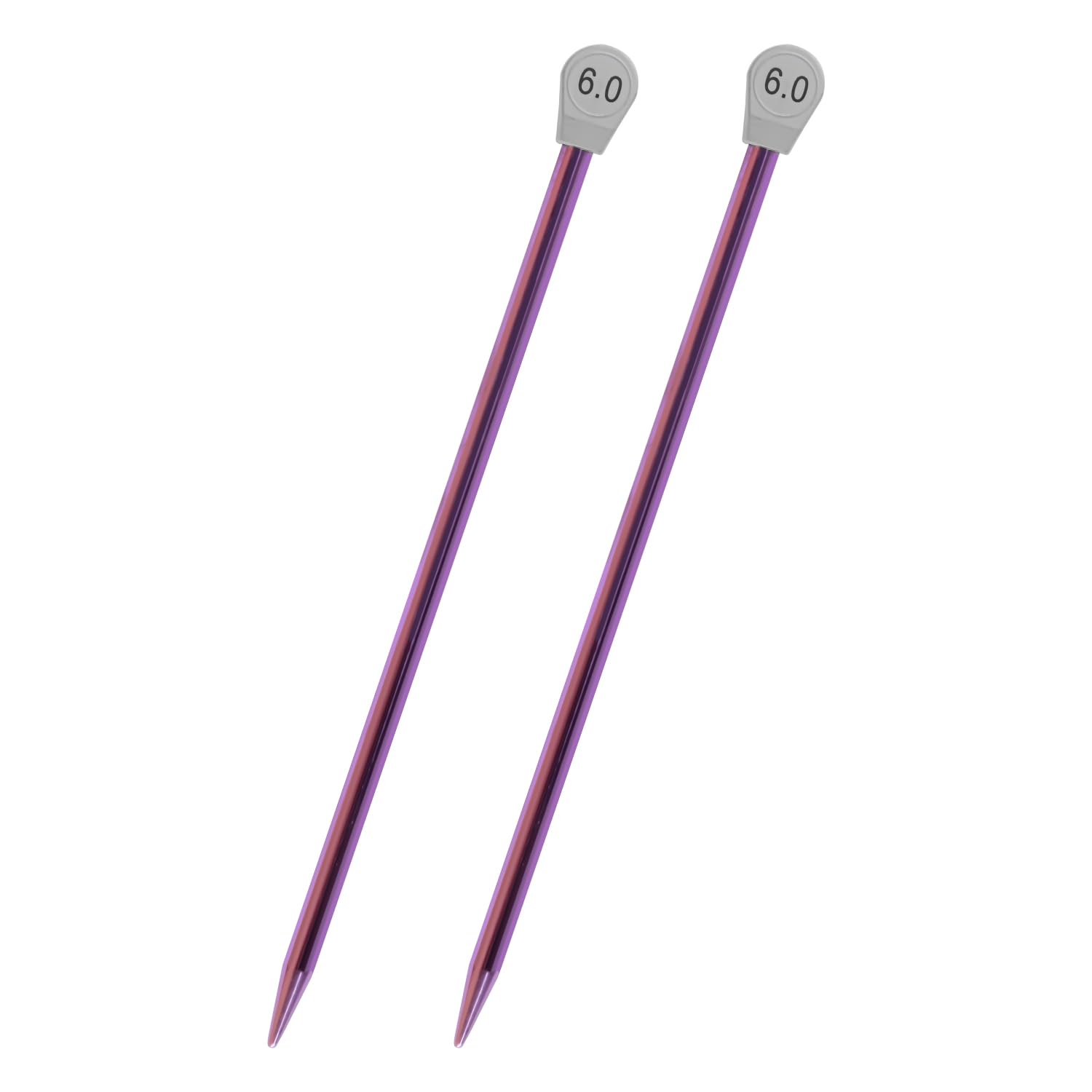 Tabanzhe Knitting Needles 6mm Aluminium Single Pointed Knitting Pins 35cm Long Metal Knitting Needles for Beginners Professional Knitters Handmade Arts and Crafts(Random Colour)