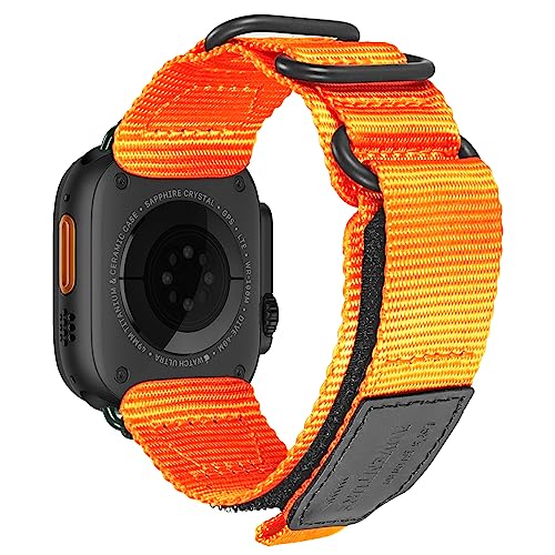 Compatible with Apple Watch Band 38/40/41/42/44/45/49/46mm,Rugged Replacement Nylon Strap With Three Buckle Loop Design For iWatch Ultra 3/2/1