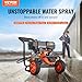 VEVOR Benzin-Hochdruckreiniger, 4400 PSI 15 L/min, 2,6 GPM Terrassenreinger mit Kupferpumpe, Hochdruckpistole & Verlängerungsstab, 5-Düsen-Set, für Autos, Zäune, Häuser, Einfahrten, Terrassen, Möbel