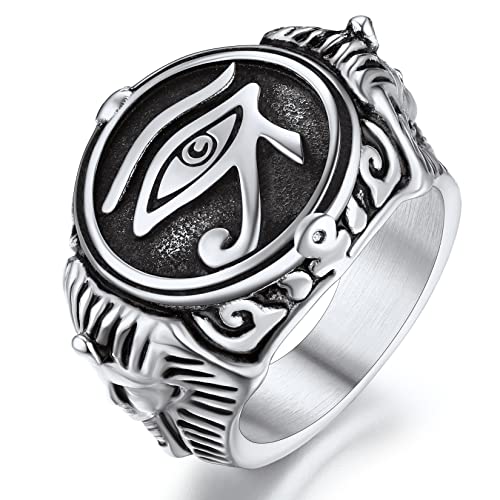 Chainspromax Egyptian Jewelry Size 11 Men Ring Goth Signet Rings Eye Of Ra Stainless Steel Rings #TOP2