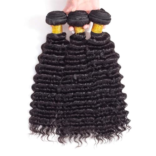 Extensions cheveux humain deep wave de qualité premium lot de 3