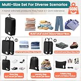 Packing Cubes kompresyjne 8 sztuk organizerów do walizki, wodoszczelne kostki pakujące z kompresją, niezbędne akcesoria podróżne do bagażu podręcznego, walizki i plecaka, antracytowo-czarne