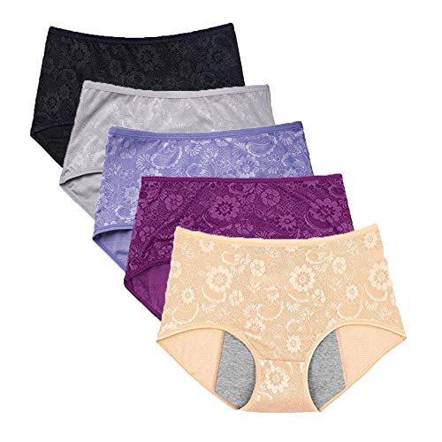 Qinyue.jf Women's Period Panties Menstrual Underwear Jacquard Easy Clean Panties #TOP29