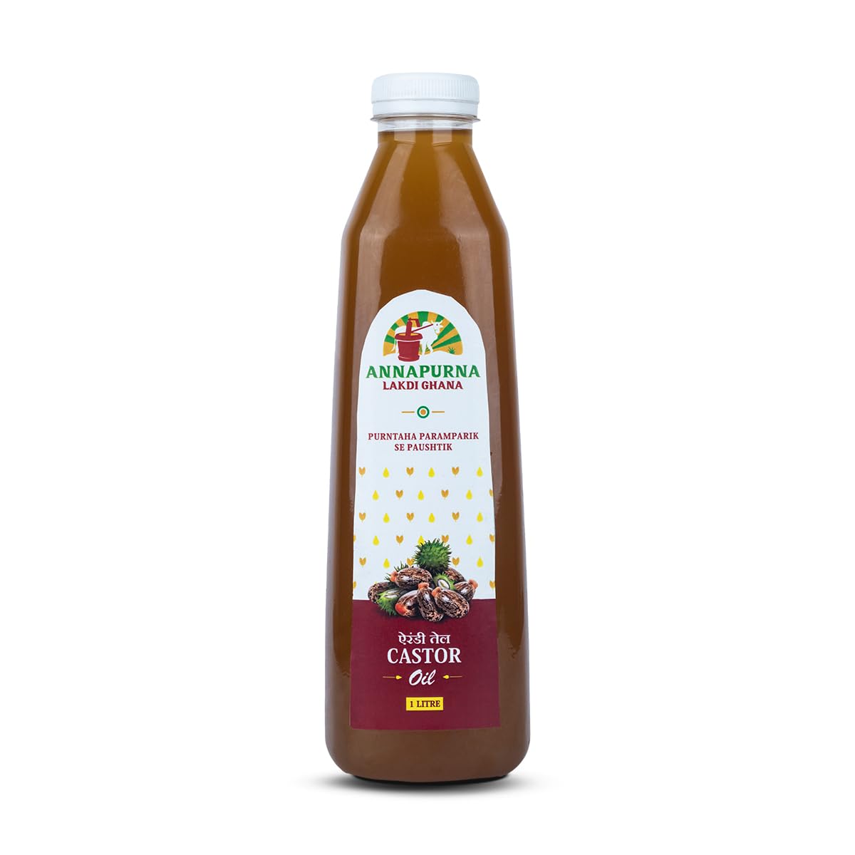 Annapurna Lakdi Ghana Cold Pressed 100% Pure Castor Oil (1000ml)-image-9