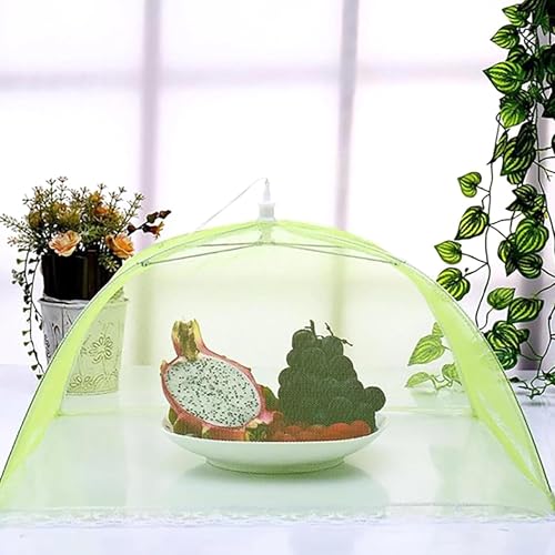 Image of Sulfar Food Cover Umbrella Tent Mosquito Protection Mesh Screen Reusable and Collapsible Outdoor Picnic BBQ Food Covers Net for Flies Bugs & Mosquitoes (Multicolor)