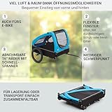 Klarfit 2-in-1 Fahrradanhänger & Hundebuggy, Klappbar, Hundeanhänger Gefedert mit Reflektoren & Leine, für Hunde bis 45kg