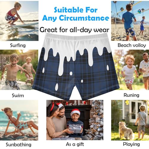 Boys Swim Trunks Quick Dry Bathing Suit Milk Ice Cream Navy Toddler Swim Shorts Boardshorts Swimwear 3-102