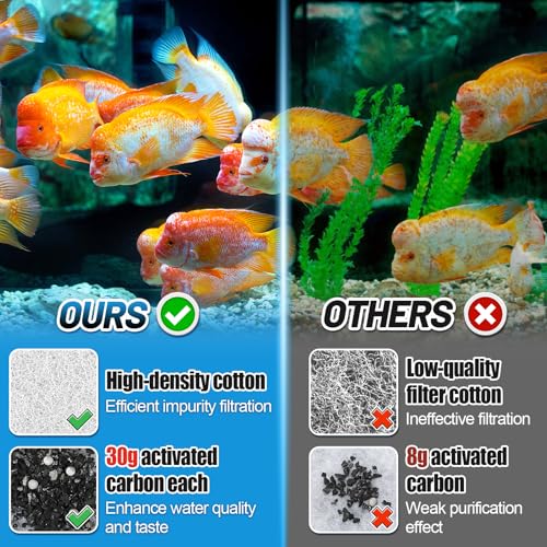 Image of MEWTOGO 12Pcs EX Filter Cartridges Compatible with Tetra Whisper EX30 /EX45 /EX70 Filters, Aquarium Replacement Filter with Ultra-Activated Carbon for Creating Fresh Clean Environment