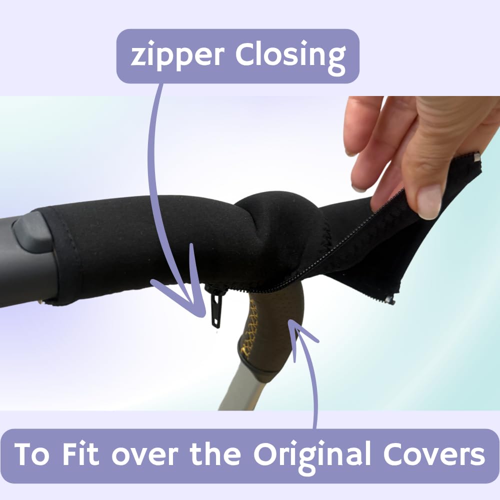 PROTEC TIF Neoprene Handlebar Covers Compatible with UPPAbaby Vista Strollers (2019-2020) V2, V3 – Protective, Soft Grip Sleeves