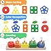 Montessori Toys for 1 2 3 Year Old - Wooden Baby Stacking Toys Sensory Educational Shape Sorter Color Sorting Toy for Toddlers 1-3, Christmas Stocking Stuffers Birthday Gifts for Baby Girls Boys Kids