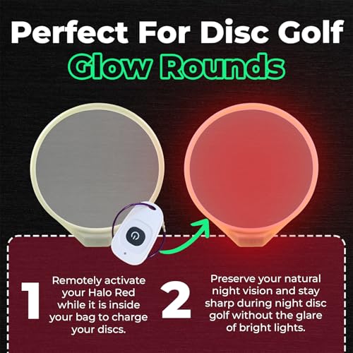HALO Red Disc Golf Glow Charger | Glow Disc UV Flashlight | Glow Disc Golf Accessories for Men | Glow in the Dark Disc Golf Equipment | Disc Golf UV Flashlight Alternative | Disc Golf Gifts