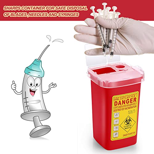 Image of Chumia 10 Pcs 1 Quart Sharps Container,Small Needle Container Disposal