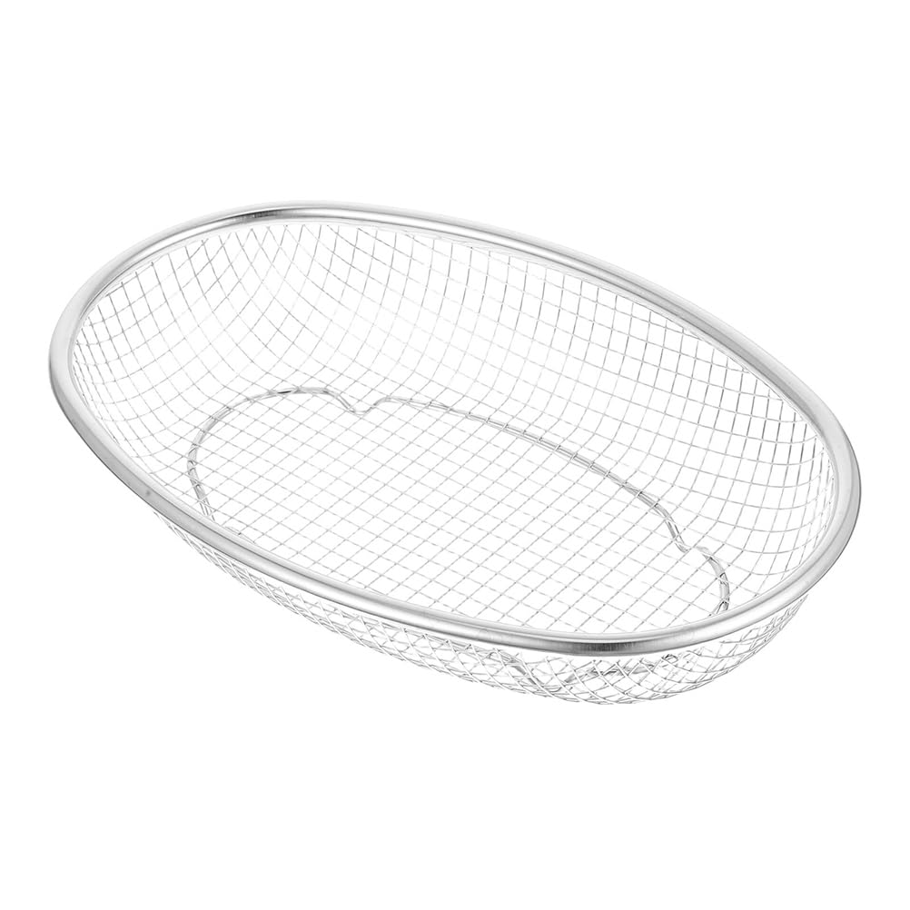 Owalny durszlak kuchenny: sitko ze stali nierdzewnej o drobnych oczkach do odcedzania, płukania owoców, warzyw, chleba i przechowywania żywności, 12,18 x 8,65 cala